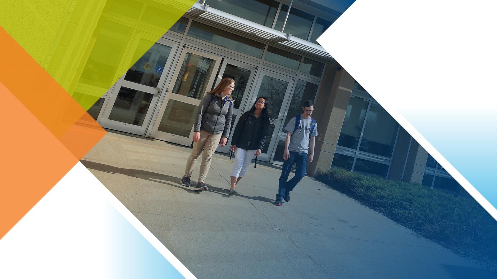 Students walking on campus